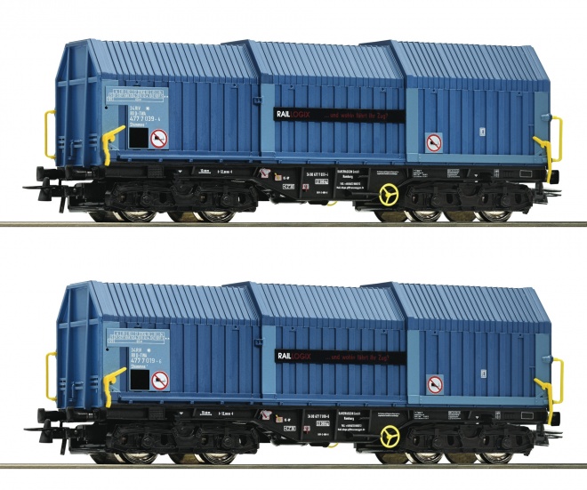 Set of 2  telescopic hood cars RAILLOGIX<br /><a href='images/pictures/Roco/Roco-67135.jpg' target='_blank'>Full size image</a>